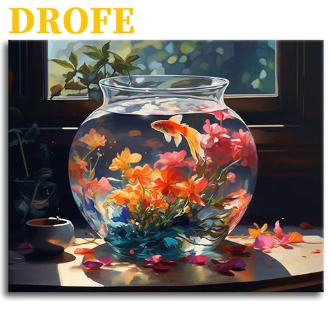 DROFE Paint By Numbers Goldfish Digital Oil Painting By Numbers