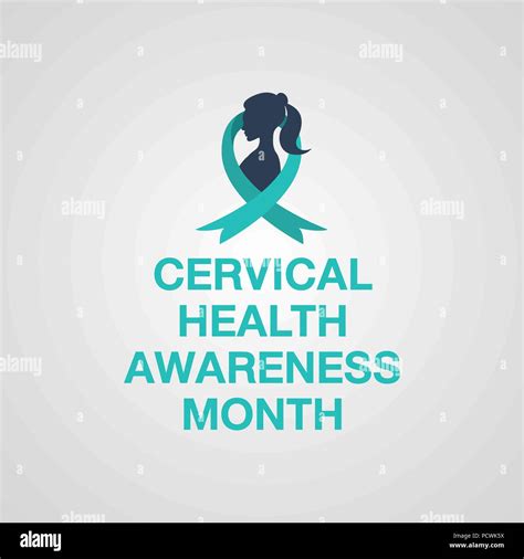 Cervical Health Awareness Month Logo Vector Illustration Stock Vector