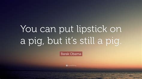 Barak Obama Quote: “You can put lipstick on a pig, but it’s still a pig.”