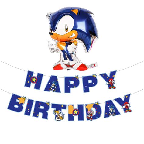 Buy Popular Video Game Sonic the Hedgehog Happy Birthday Banner and ...