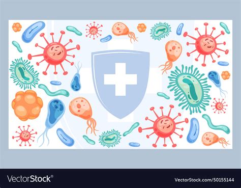 Bacteria and microorganisms of various shapes Vector Image