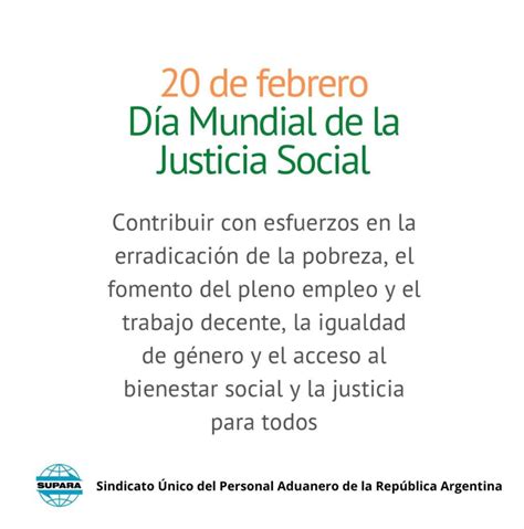 20 De Febrero Dia Mundial De La Justicia Social Supara