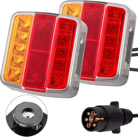 PROZOR Anhänger Beleuchtung 18 LEDs Verkabelt Rücklicht Set mit Magnet