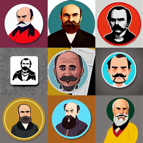 Circular Sticker Taras Shevchenko He S Old And Stable Diffusion