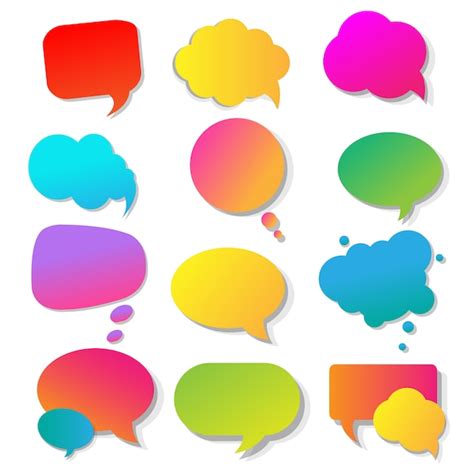 Colorful Doodle Speech Bubble Vectors Collection