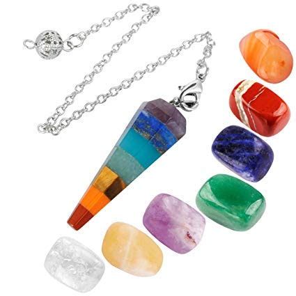 Shop Wholesale Seven Chakra Healing Bonded Faceted Pendulum