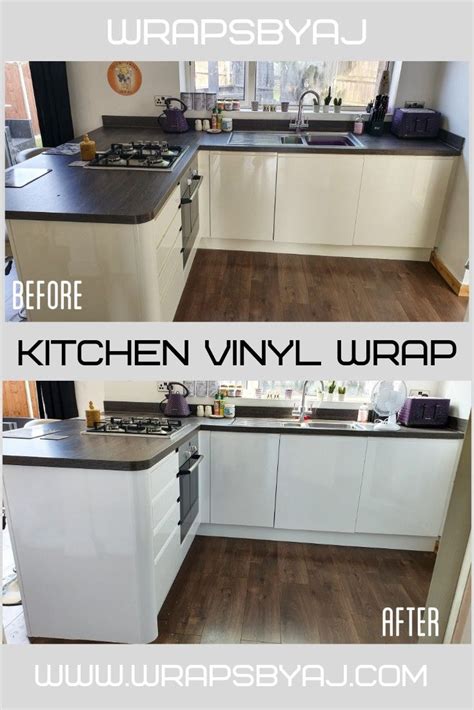 Before And After Kitchen Wrap Kitchen Wrap Kitchen Vinyl Vinyl Wrap