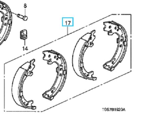 Honda Cr V 2013 2018 Handbrake Shoe Set Honda Direct Parts