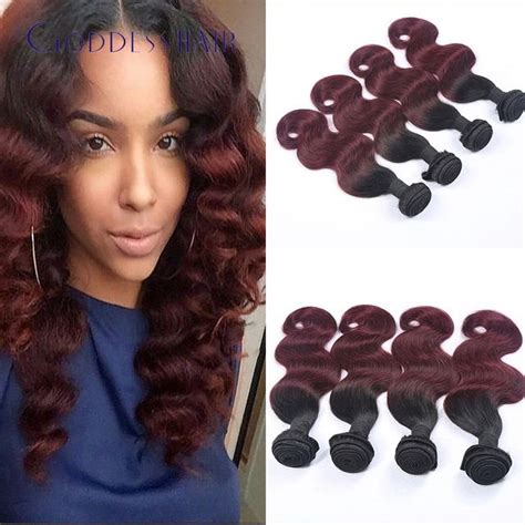 Aliexpress Buy Fashion Wine Color 4 Bundles Brazilian Body Wave