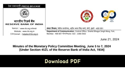 RBI Minutes of the Monetary Policy Committee Meeting held from 5 to 7 ...