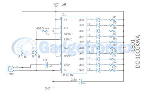 Vibration Meter Circuit Using LED Driver IC LM3915 Gadgetronicx