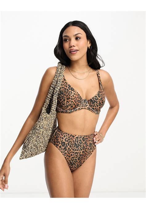 Asos Fuller Bust Mix And Match Rib Step Front Underwired Bikini Top In