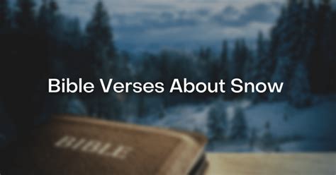 23 Bible Verses About Snow Bible Verses 101