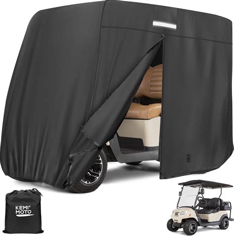 Kemimoto 600D Golf Cart Cover 2 4 Passengers Waterproof Windproof Heavy