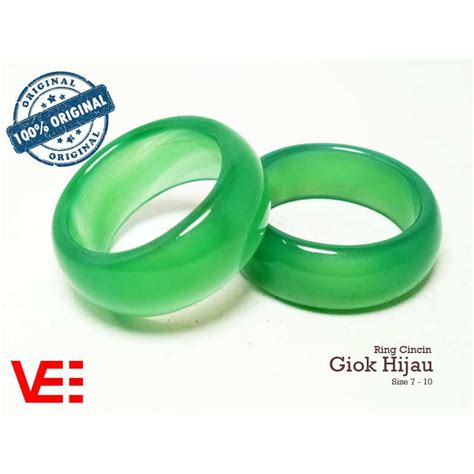 jual vee ring cincin terapi kesehatan batu giok hijau asli shopee