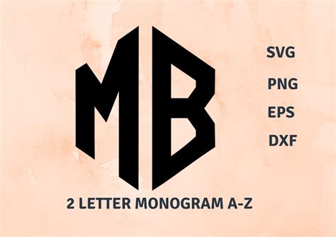 2 Letter Monogram Svg Geometric Monogram Couple Monogram Initials