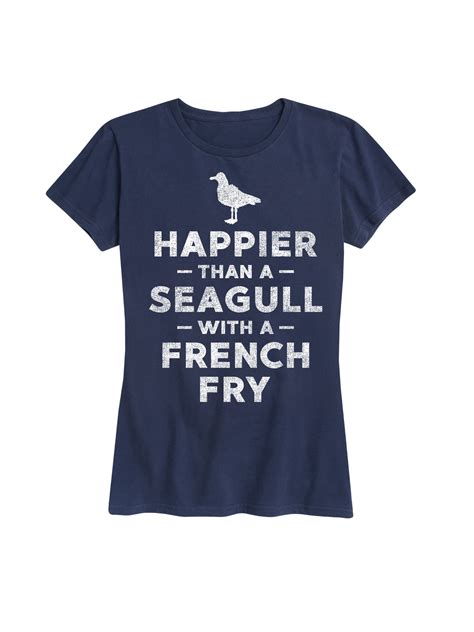 Instant Message Seagull With A French Fry Women S Short Sleeve