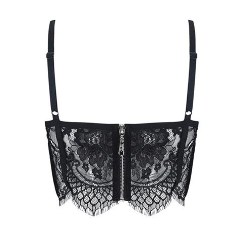 Sexy Crop Top Lace Cami Top Corset Bra Solid Color Lingerie Power Day Sale
