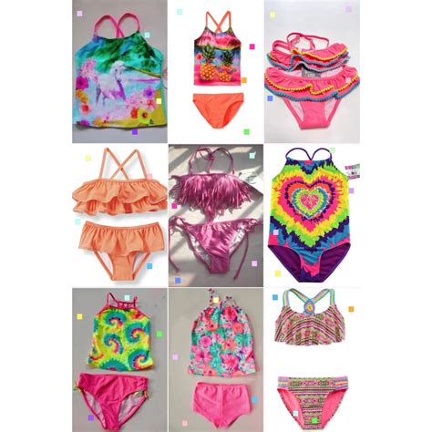M M 110 Baby Girls Fashion Sweet Swimsuit One Piece Two Piece Bikini Swimsuits Shopee
