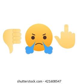 Emoticon Face Hand Icon Meaning Fuck Stok Vektör Telifsiz 421608547 Shutterstock
