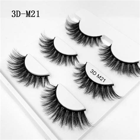 Buy GZDL 3 Pairs 3D Natural Bushy Cross False Eyelashes Mink Hair Eye