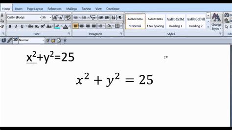 Word How To Write Mathematical Equations