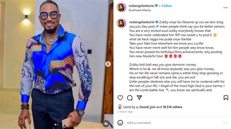 Actress Angela Okorie Slams Zubby Michael Calling Him A Wicked Soul