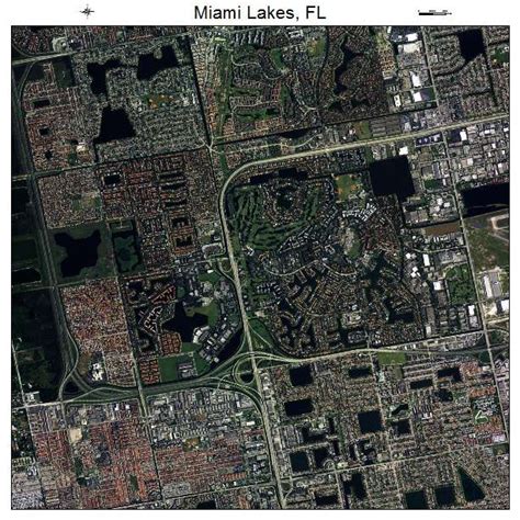 Aerial Photography Map of Miami Lakes, FL Florida