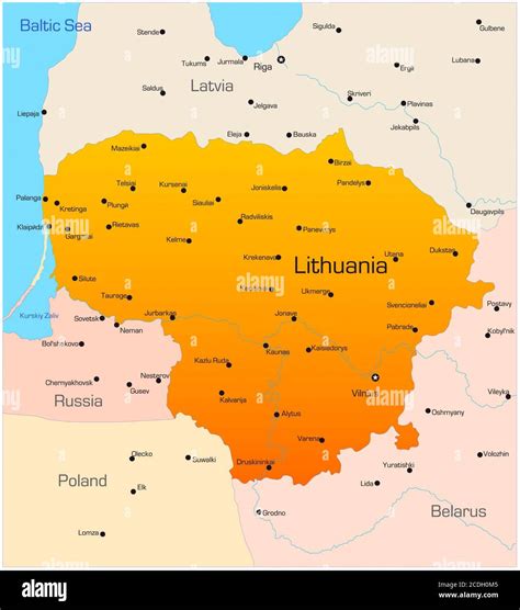 Vector Mapa De Lituania Fotografías E Imágenes De Alta Resolución