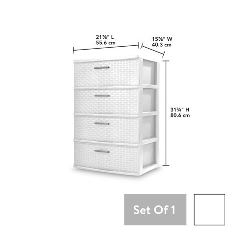 Sterilite Drawer Weave Tower White