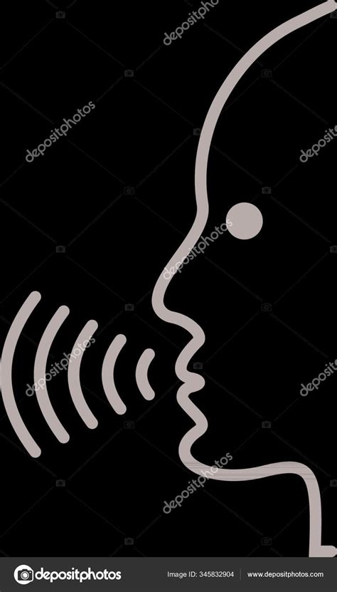 Control Comandos Voz Con Icono Ondas Sonido Negro Hombre Cabeza Vector De Stock 345832904 De