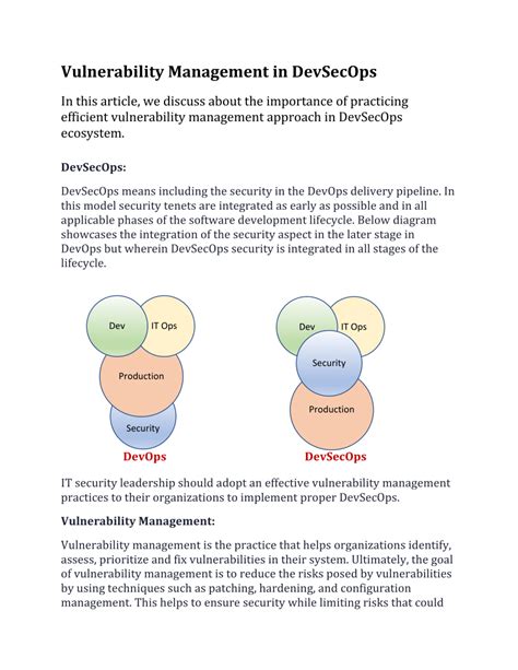 Pdf Vulnerability Management In Devsecops