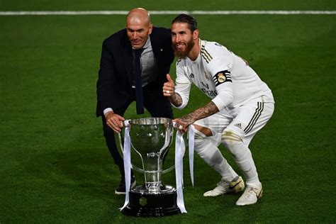 Real Madrid captain Sergio Ramos hails manager Zinedine Zidane after winning La Liga 2019-20 ...