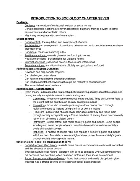 Soci Chapter Introduction To Sociology Chapter Seven Deviance