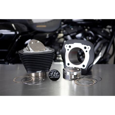 S S Cycle Stroker Cylinder And Piston Kit With Black Fins