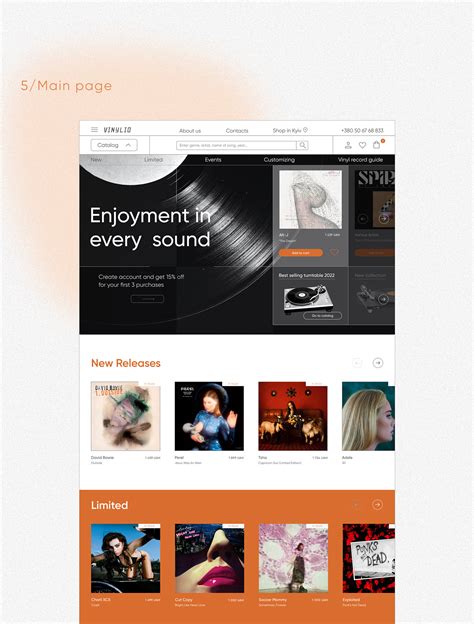 Vinylio store /E-Commerce website of vinyl records :: Behance