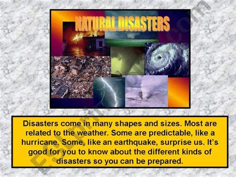 Esl English Powerpoints Natural Disasters