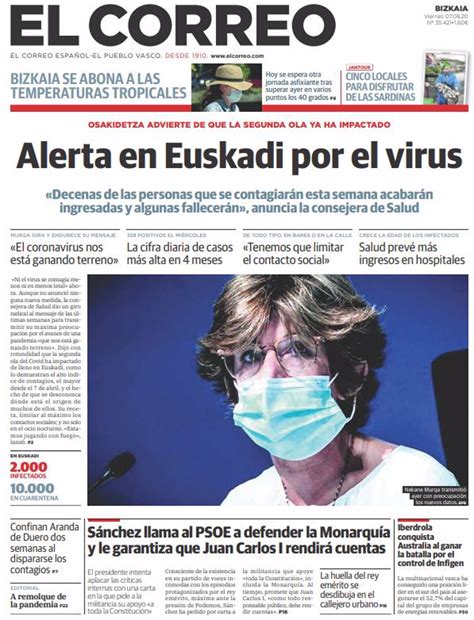 Las Portadas De Los Periódicos Del Viernes 7 De Agosto De 2020