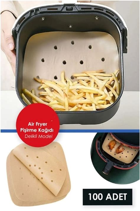 Kitchen Beauty 100 Adet Air Fryer Pişirme Kağıdı Tek Kullanımlık Yağ