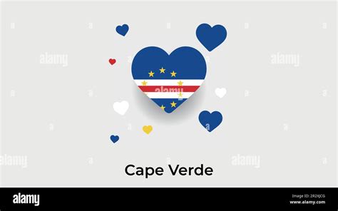 Cape Verde Country Heart Love Cape Verde National Flag Vector