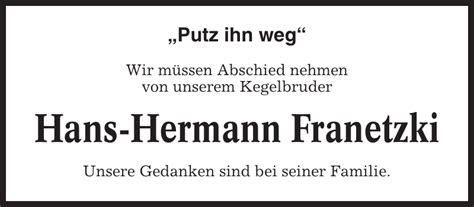 Hans Hermann Franetzki Gedenken Niederelbe Zeitung