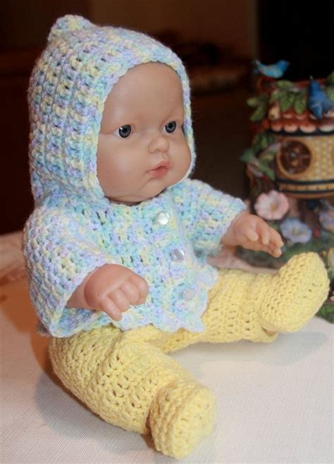 Pdf Pattern Crochet Inch Berenguer Doll Yarn Hooded Jacket Set