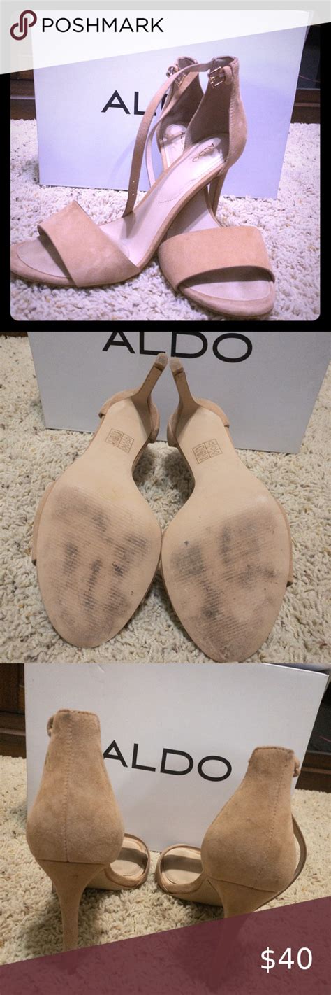 Aldo Melawet Sandal Nude Suede Feminine Heel
