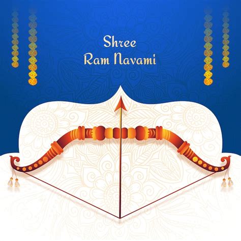 Free Vector | Happy ram navami bow and arrow festival greeting card ...