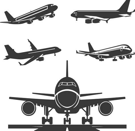 Sky Symphony Elegant Airplane Silhouette 34372032 Vector Art at Vecteezy