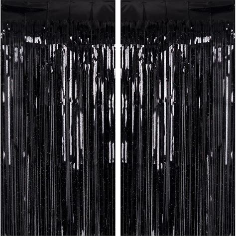 2 Pack 3 2ft X 8 2ft Tinsel Foil Fringe Curtains Metallic Foil Tinsel Photo Booth Backdrop