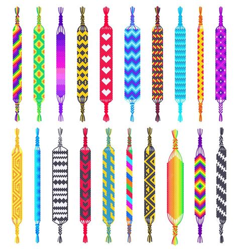 Premium Vector Friendship Bracelets Hippie Braided Wristband Wrist