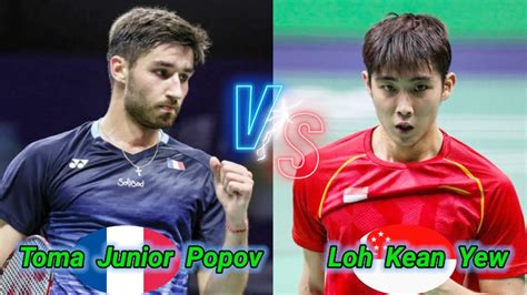 Badminton Loh Kean Yew Singapore Vs France Toma Junior Popov Mens