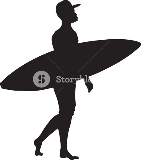 Vector Surfer Silhouette Royalty Free Stock Image Storyblocks