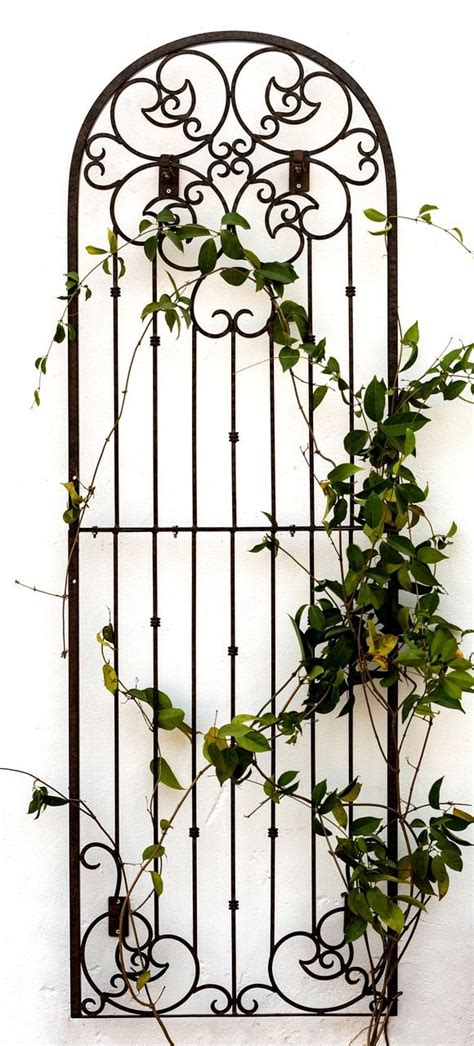 Wall Trellis 8 Ft Wrought Iron Ornamental Metal With 4 Wall Brackets From H Potter In 2020